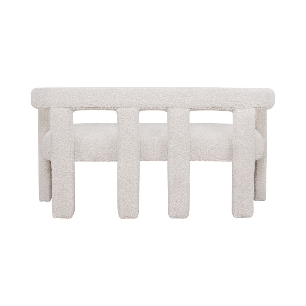 Lorenzo 2 Seater Sofa Bench - Ivory Boucle