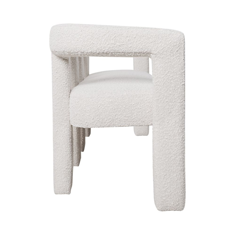 Lorenzo 2 Seater Sofa Bench - Ivory Boucle