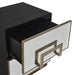 Mira Mirrored Bedside Table - Antique Bronze