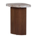 Solstice River Brown Marble Side Table - Walnut