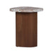 Solstice River Brown Marble Side Table - Walnut