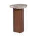 Solstice River Brown Marble Side Table - Walnut