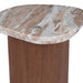 Solstice River Brown Marble Side Table - Walnut