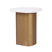 Solstice White Marble Side Table - Antique Gold
