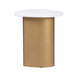 Solstice White Marble Side Table - Antique Gold