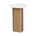 Solstice White Marble Side Table - Antique Gold