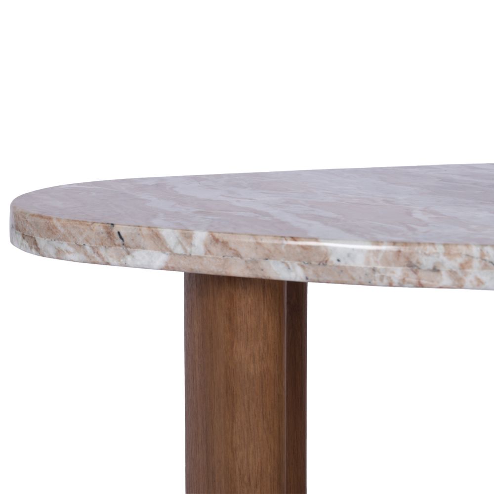 Solstice River Brown Marble Coffee Table - Small Walnut