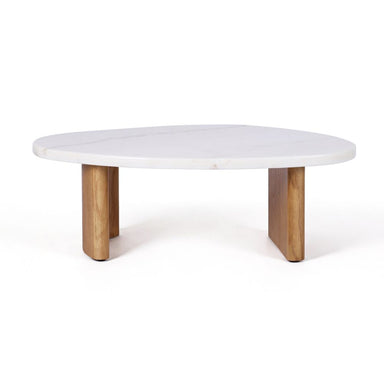 Solstice Ivory Cloud Marble Coffee Table - Small Oak