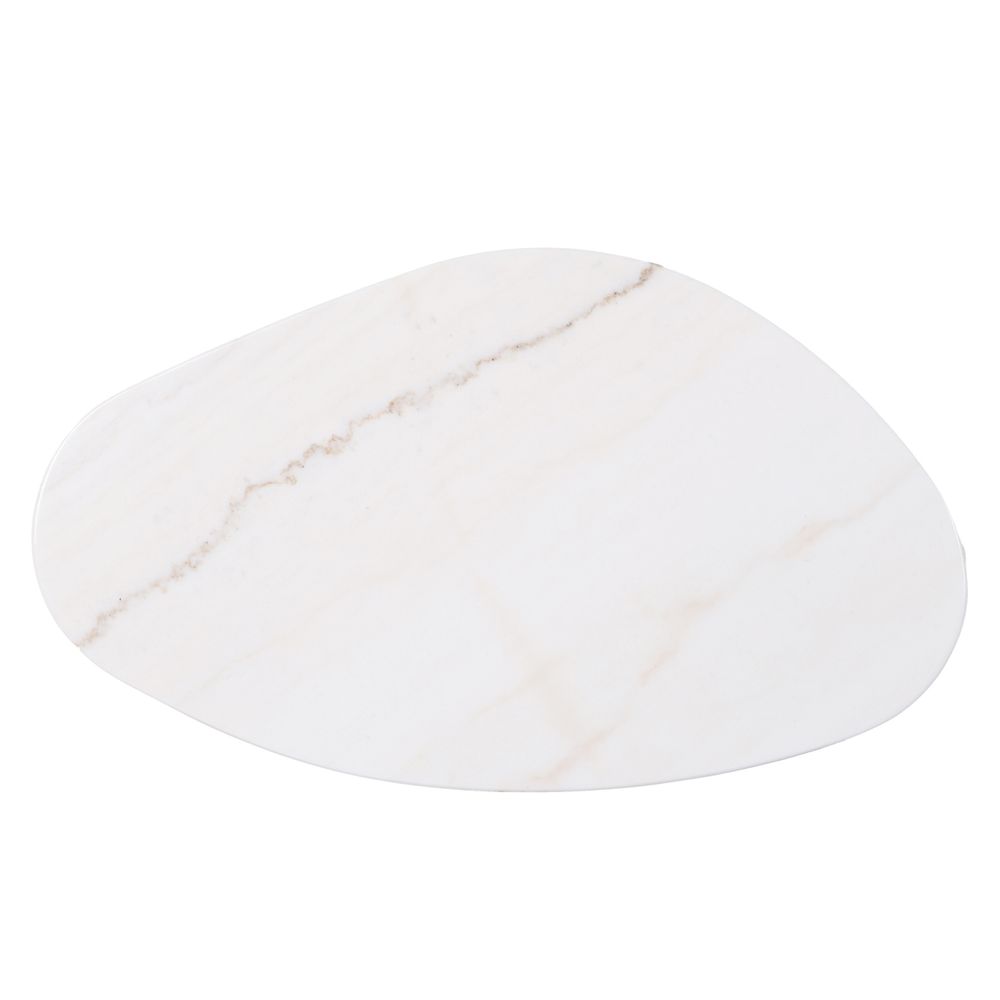 Solstice Ivory Cloud Marble Coffee Table - Small Oak