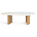 Solstice Ivory Cloud Marble Coffee Table - Large Oak