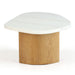 Solstice Ivory Cloud Marble Coffee Table - Large Oak