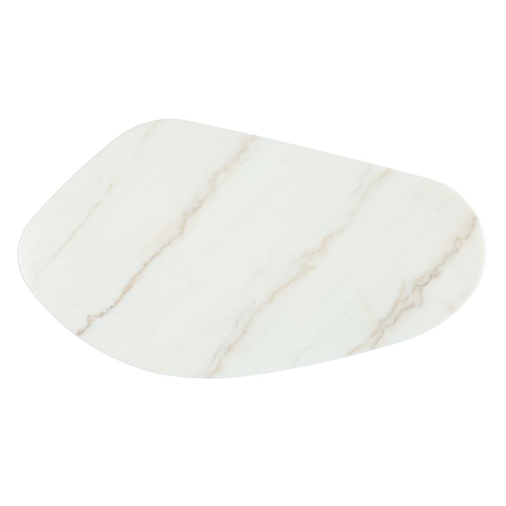 Solstice Ivory Cloud Marble Coffee Table - Large Oak
