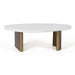 Solstice White Marble Coffee Table - Small Antique Gold