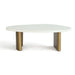 Solstice White Marble Coffee Table - Small Antique Gold