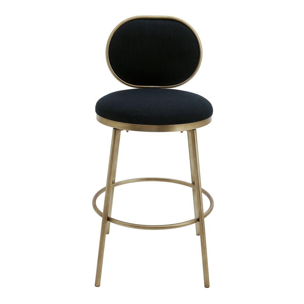 Eliza Swivel Kitchen Stool - Black Linen