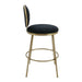 Eliza Swivel Kitchen Stool - Black Linen
