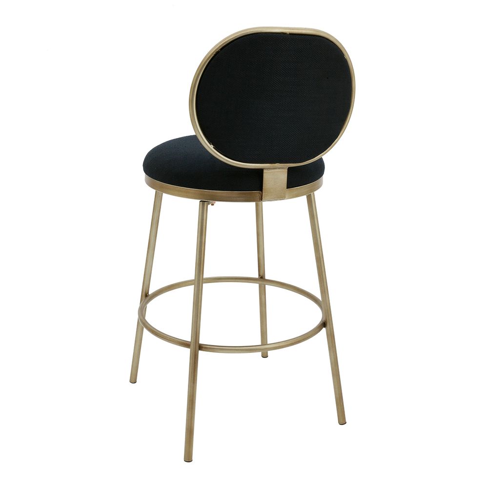 Eliza Swivel Kitchen Stool - Black Linen