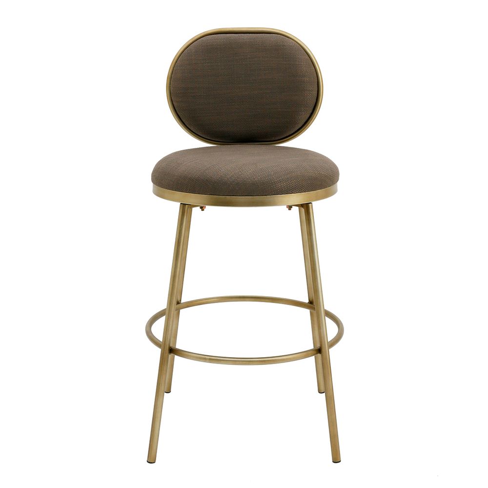 Eliza Swivel Kitchen Stool - Chocolate Linen