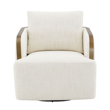 Compton Swivel Arm Chair - Brass/Ivory