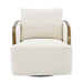 Compton Swivel Arm Chair - Brass/Ivory