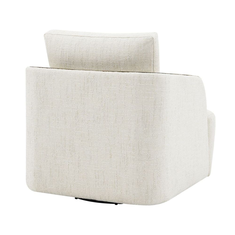 Compton Swivel Arm Chair - Brass/Ivory