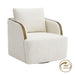 Compton Swivel Arm Chair - Brass/Ivory