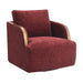 Compton Swivel Arm Chair - Brass/Burgundy Chenille