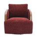 Compton Swivel Arm Chair - Brass/Burgundy Chenille