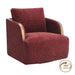 Compton Swivel Arm Chair - Brass/Burgundy Chenille