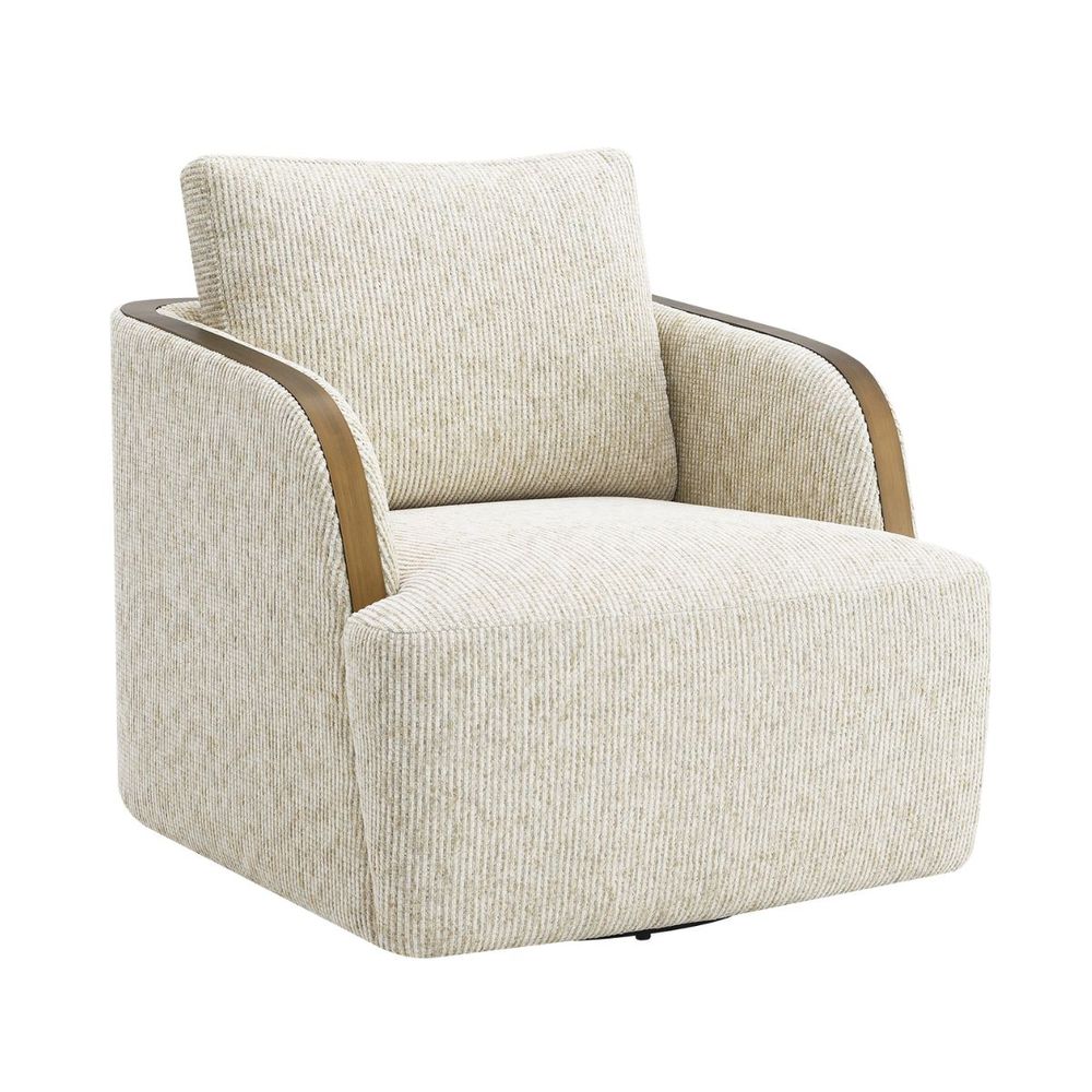 Compton Swivel Arm Chair - Brass/Off White