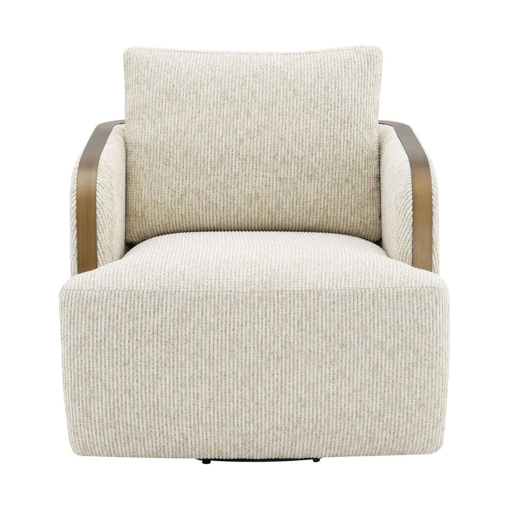 Compton Swivel Arm Chair - Brass/Off White