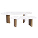 Solstice White Marble Tables Set of 2 - Antique Gold