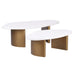 Solstice White Marble Tables Set of 2 - Antique Gold