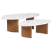 Solstice Ivory Cloud Marble Coffee Tables Set of 2 - Oak