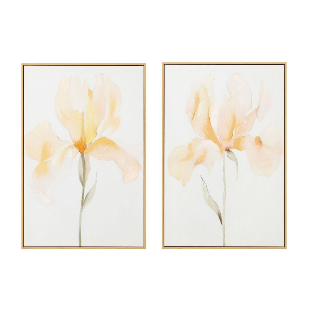 Soft Iris Set of Two Canvas Paintings