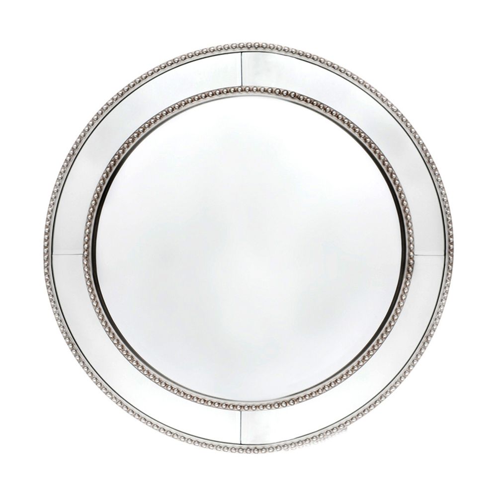 Zeta Round Wall Mirror - Antique Silver