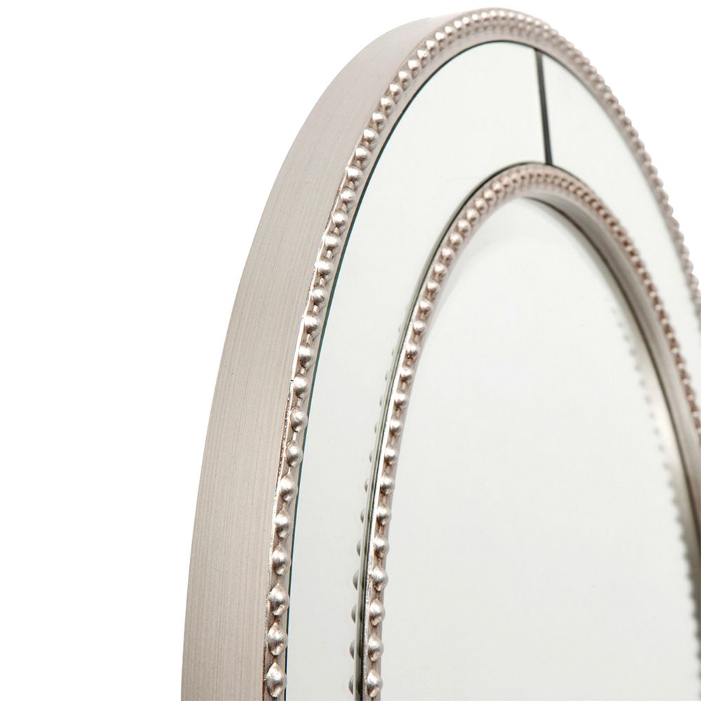 Zeta Round Wall Mirror - Antique Silver
