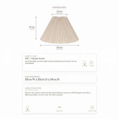 Anya Pleated Empire Shade - Small Off White