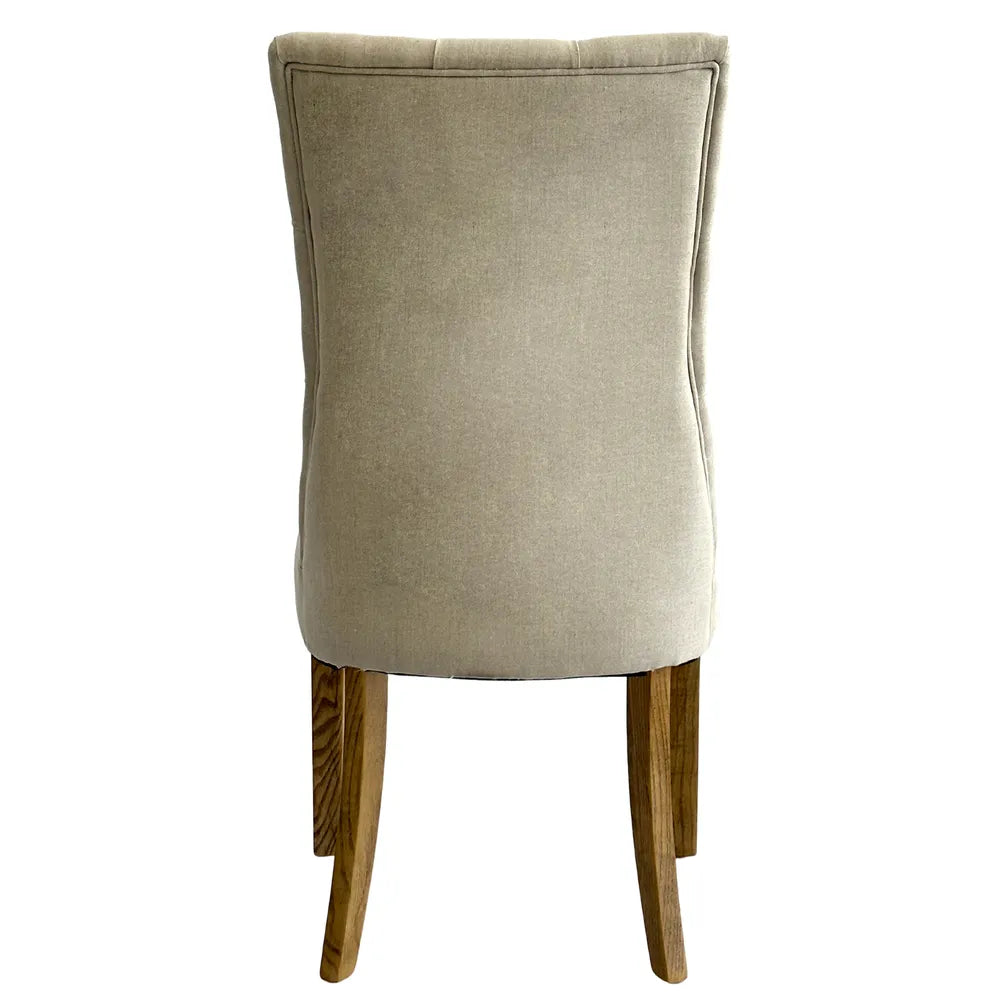 Diana Buttoned Hamptons Linen Blend Dining Chair