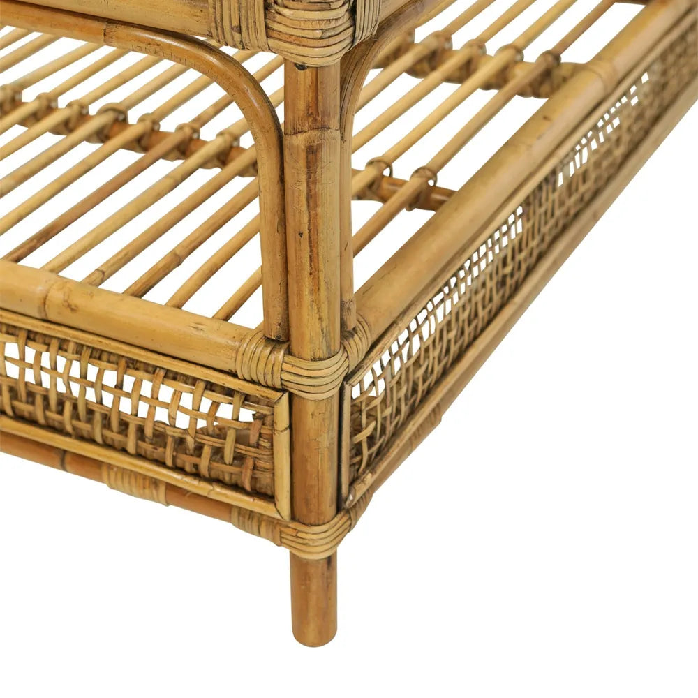 Cayman Rattan Side Table With Drawer