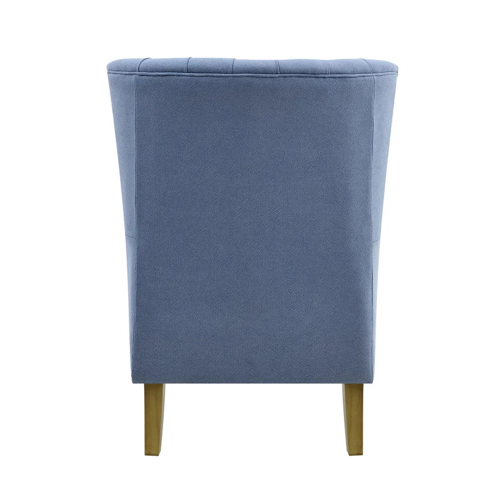 Bayside Hamptons Button Tufted Winged Armchair - Slate Blue