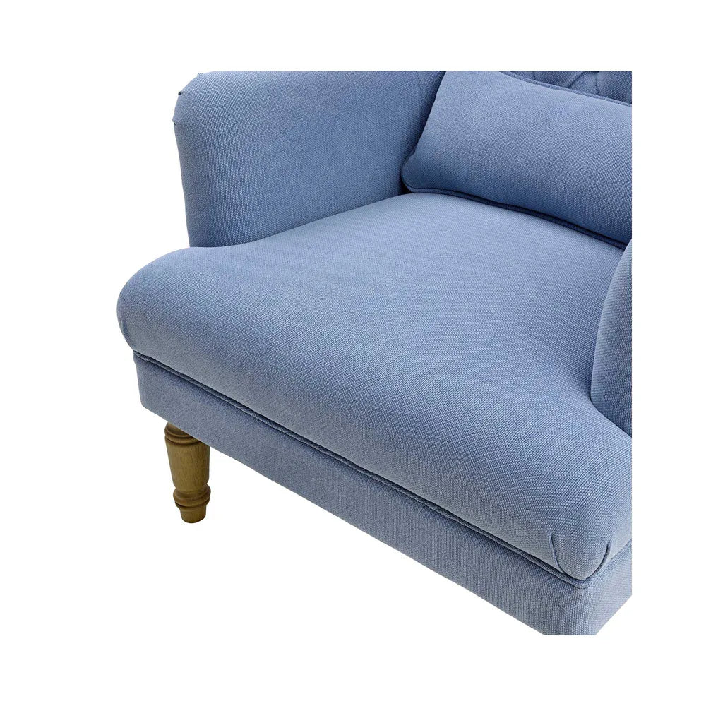 Bayside Hamptons Button Tufted Winged Armchair - Slate Blue