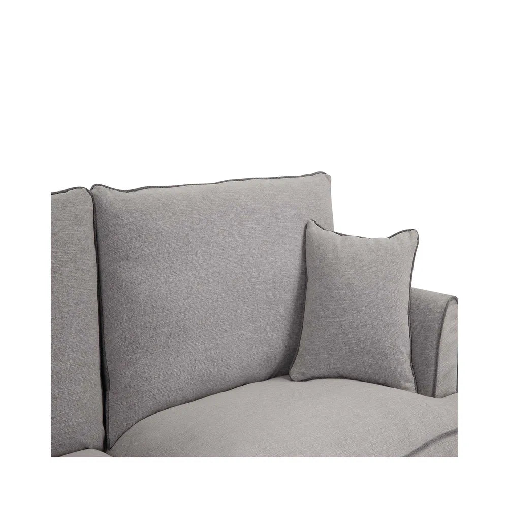 Byron 3 Seater Fabric Sofa with Cushions - Pebble Grey Cover