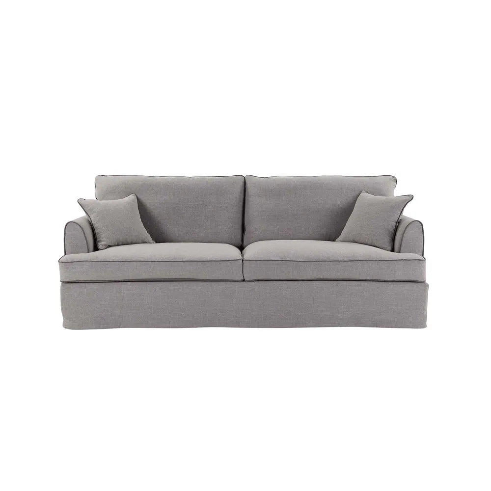 Byron 3 Seater Fabric Sofa with Cushions - Pebble Grey Cover