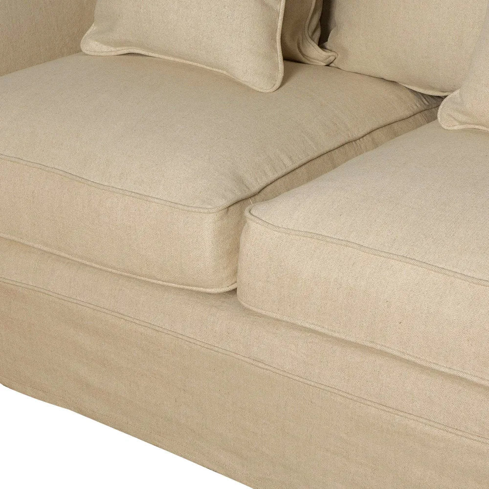 Noosa 3- Seater Sofa Beige Linen Blend