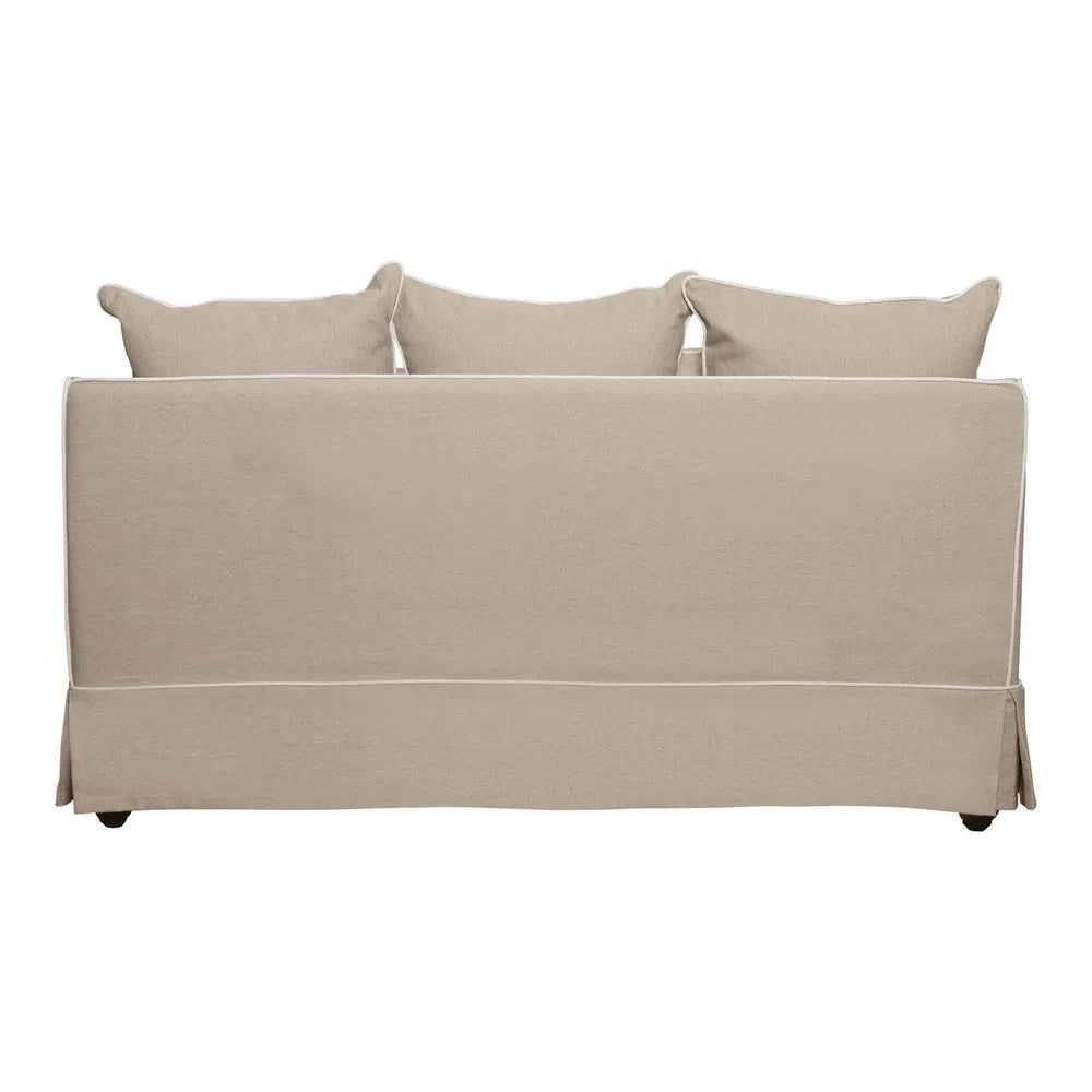 Noosa 2- Seater Sofa Natural With White Piping Linen Blend