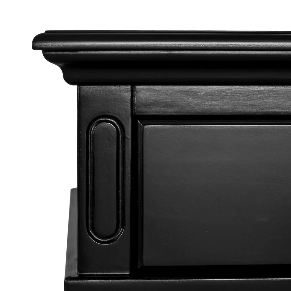 Sorrento 3 Drawer Hamptons Console Table 190cm - Black