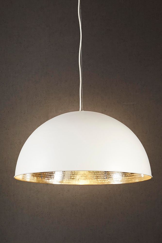 Alfresco Dome Ceiling Pendant - White and Silver