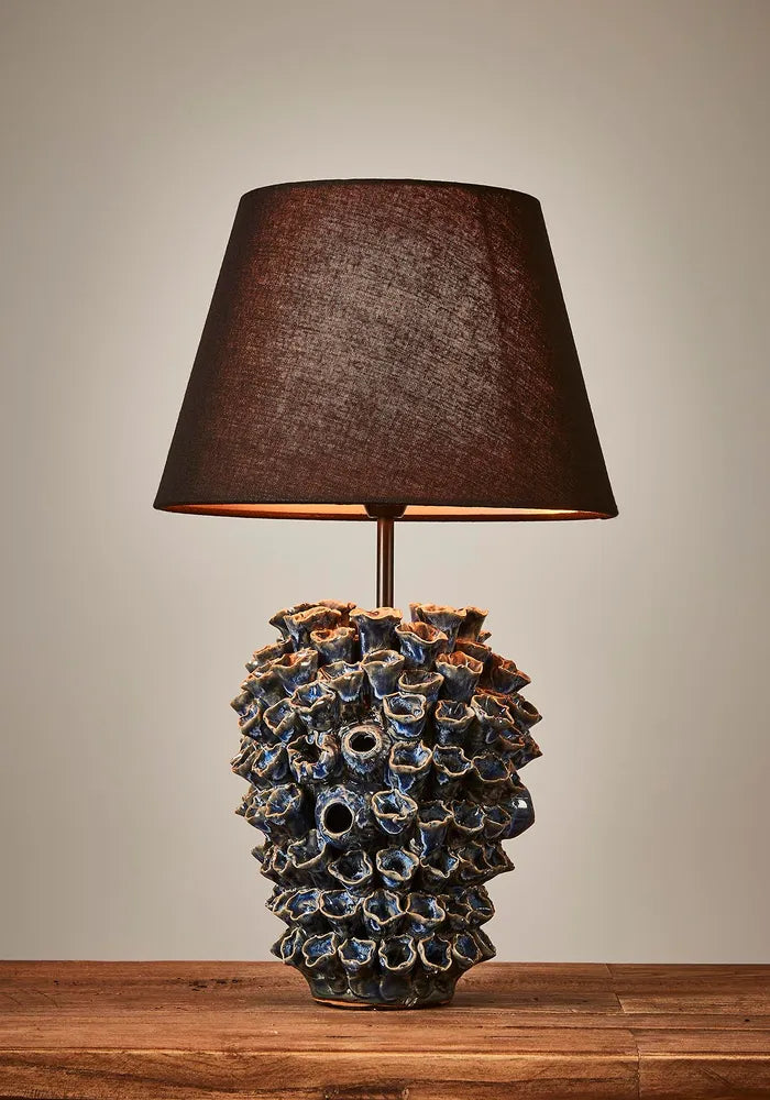 Londolozi Ceramic Table Lamp with Linen Shade - Blue