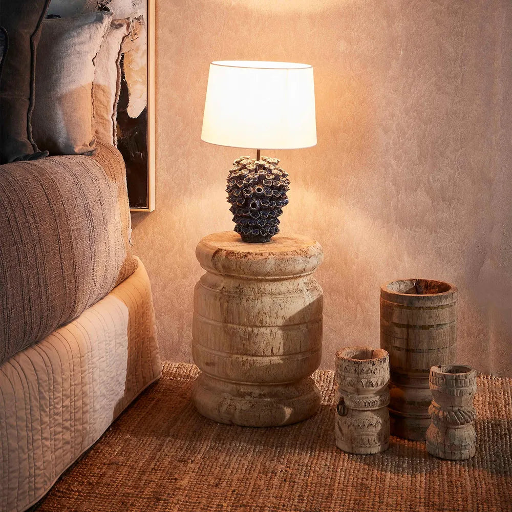 Londolozi Ceramic Table Lamp with Linen Shade - Blue